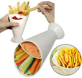 Dipper Fry Snack Cone Stand with French Fries & Sauce Ketchup Dip Holder