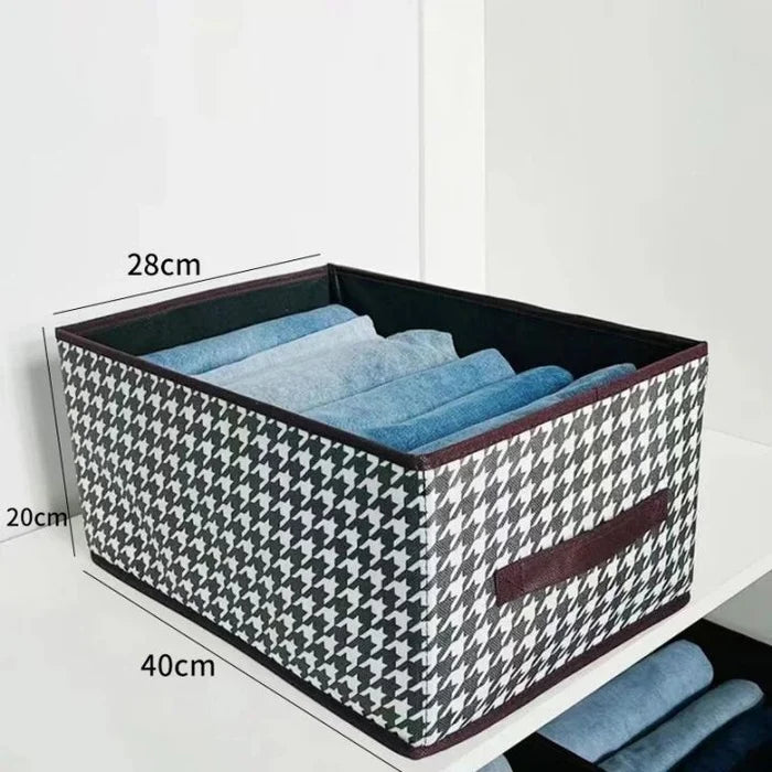 Checkered Storage Cubes - Houndstooth Premium Washable Foldable Storage Box – Large Capacity Organizer