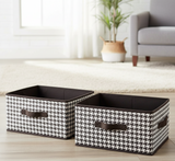 Checkered Storage Cubes - Houndstooth Premium Washable Foldable Storage Box – Large Capacity Organizer