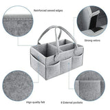 Baby Diaper Caddy Organizer – Foldable Felt Storage Bag with Multi Pockets