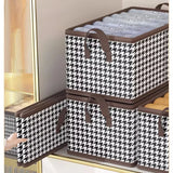 Checkered Storage Cubes - Houndstooth Premium Washable Foldable Storage Box – Large Capacity Organizer