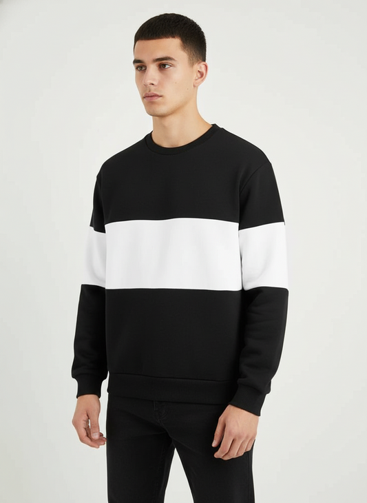 Zebra Black and White Block Sweatshirt